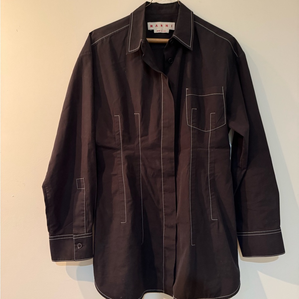 Marni Black Long Sleeves Cotton Shirt